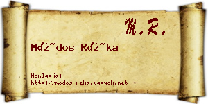 Módos Réka névjegykártya
